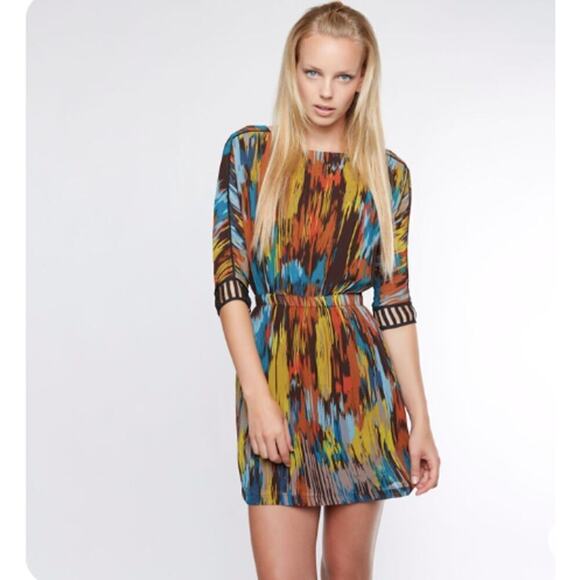 Tribal Open Back Pullover Mini Dress - Picture 1 of 10